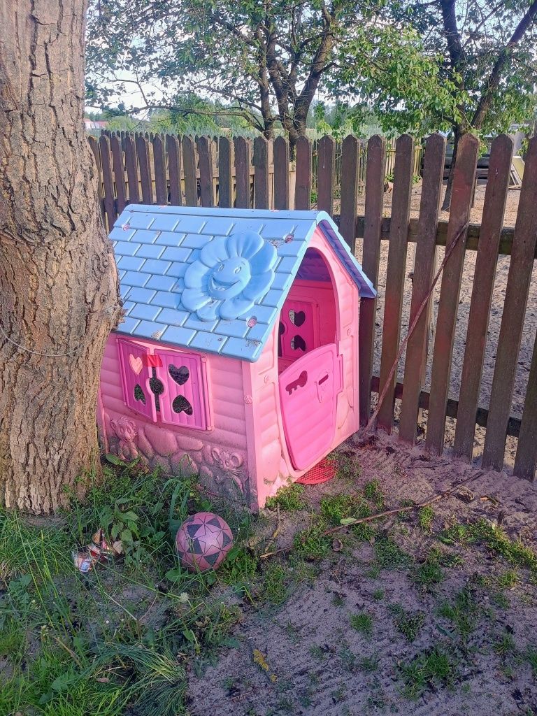 Domek ogrodowy dla dzieci plastikowy różowy niebieski