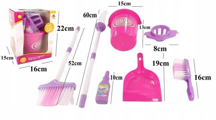 Śliczny zestaw do sprzątania z wiaderkiem i mopem dla dzieci #667E