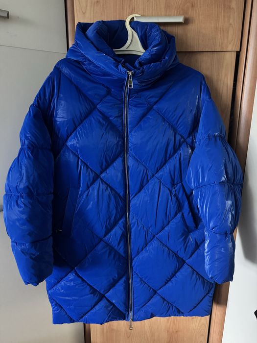 Подовжена зимова стьобана куртка пуховик