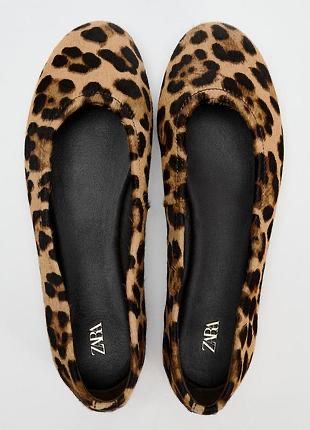 Леопардовые Балетки/ туфли Zara/ туфлі мері джейн