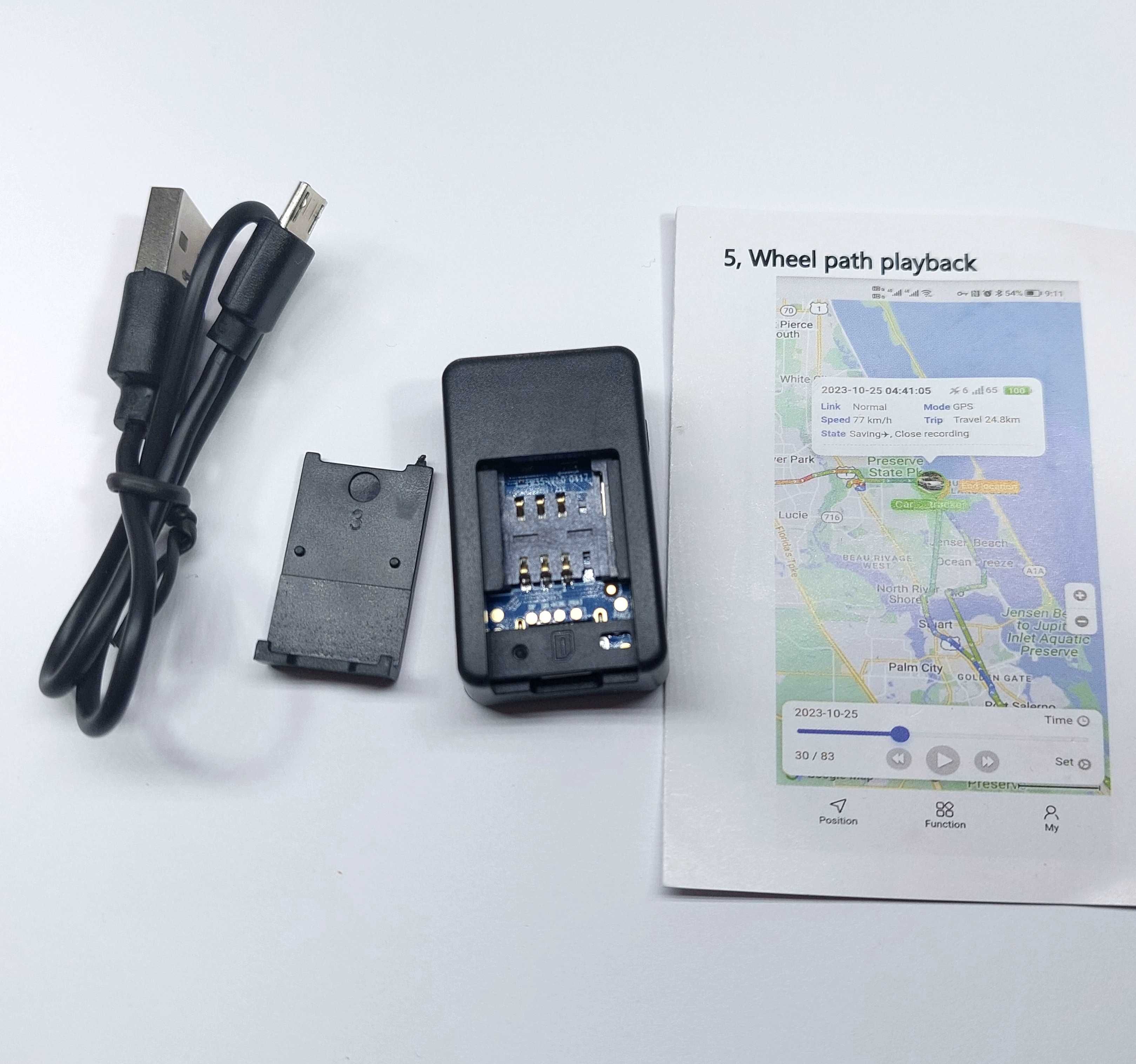 Трекер для поиска человека, микрофон - жучок, GPS-маячок 3в1 Glo - sim