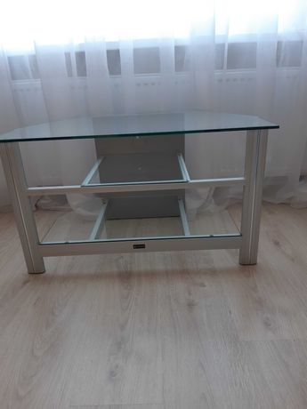 Стеклянный столик под ТВ, с доп. стеклом под ТВ до 60 дюймов.
