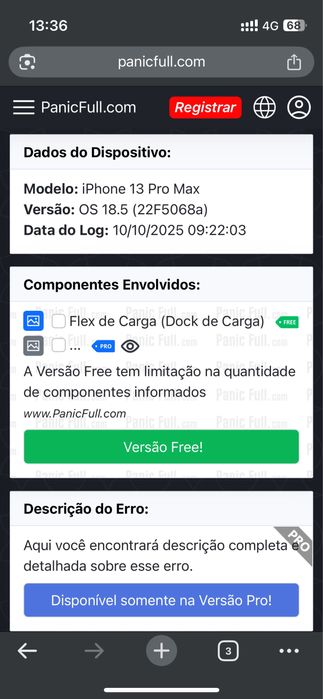iPhone 13 pro max 256 defeito(ver)