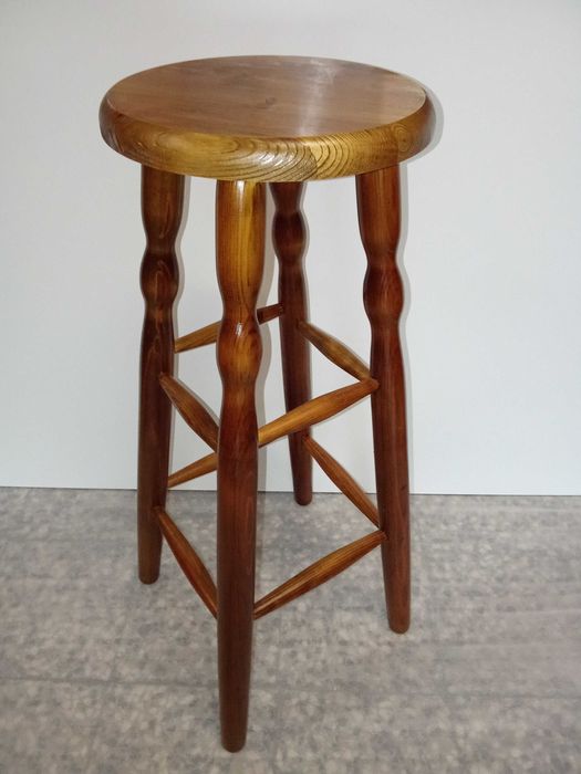Taboret drewniany sosnowy 80 cm Barowy PRODUCENT MEBLI