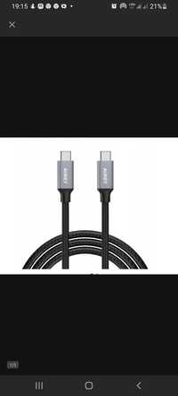 AUKEY CB-CC1 nylonowy ultraszybki kabel Quick Charge USB-C USB-C