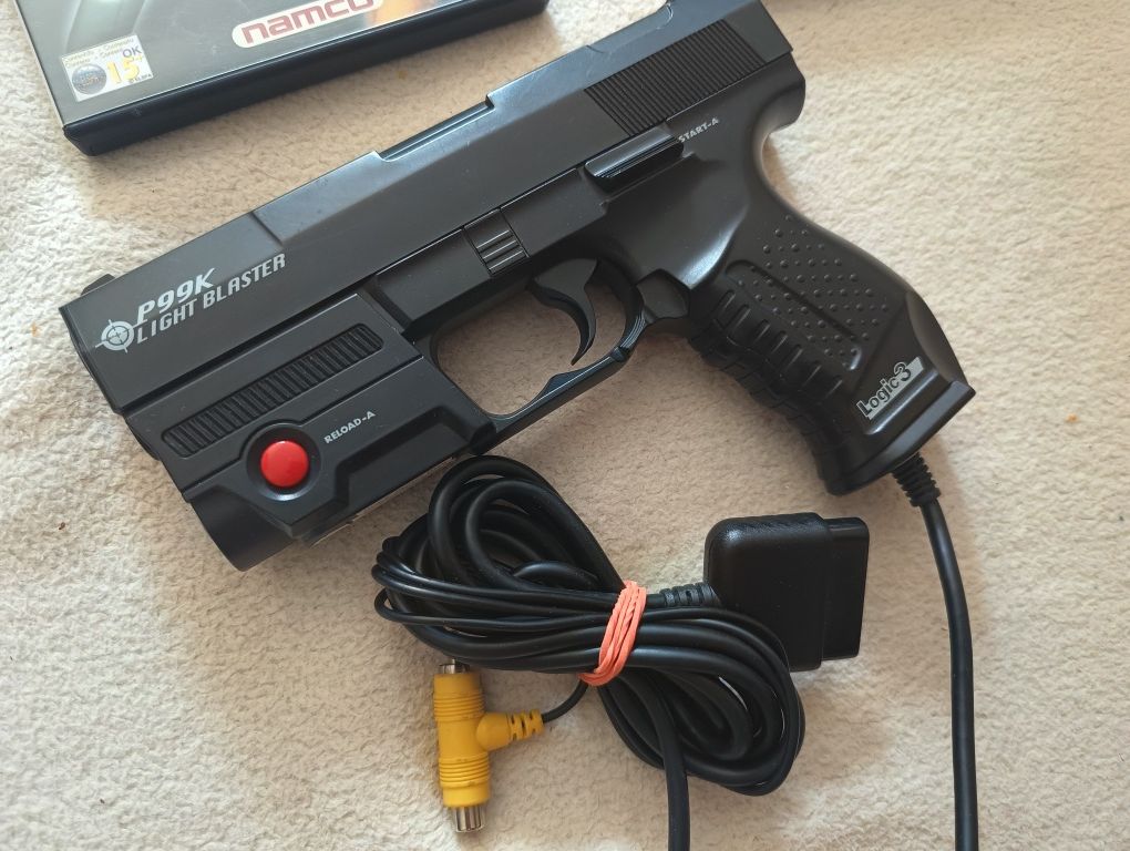2 gry PS2 Time Crysis 2 , 3 + pistolet Light Blaster P99G2 Logic 3