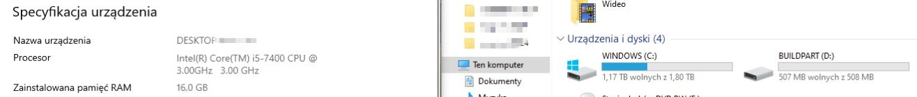 Używany komputer i5-7400 CPU 3 .00GHz.  cs2, call of duty warzone, EA
