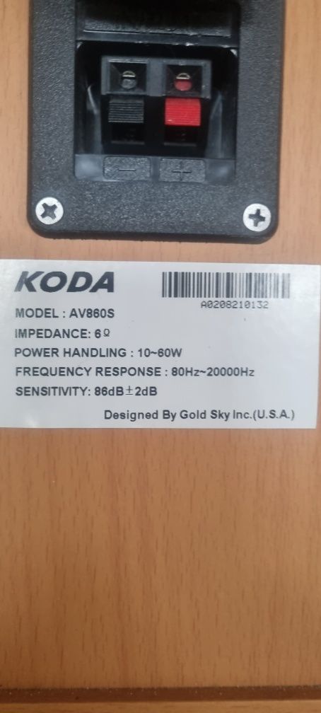 Kolumny, głośniki + subwoofer - kino domowe Koda Goky AV-860 5.1