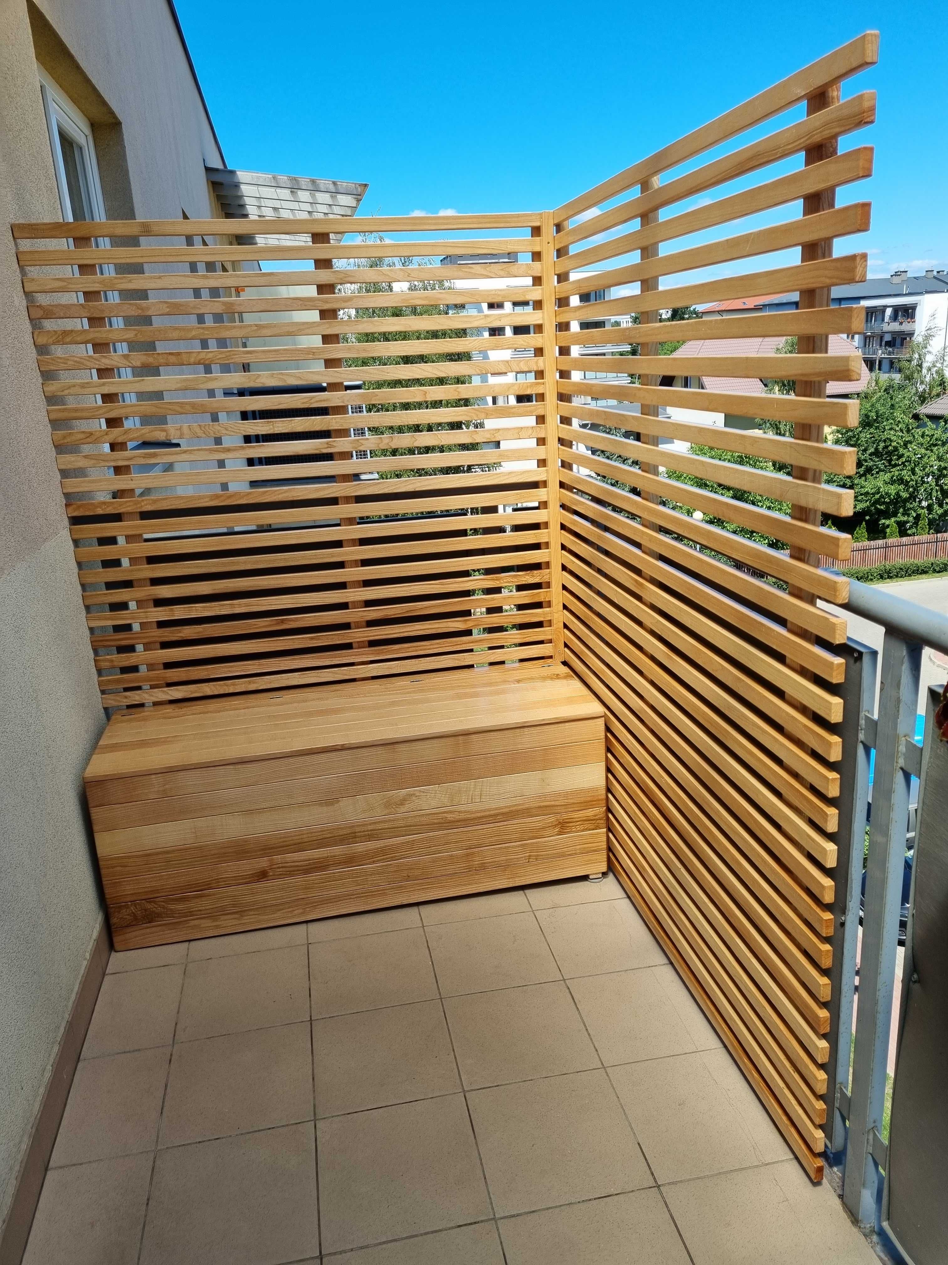 Nowoczesna donica balkonowa z pergolą skrzynia pergola balkon ogród