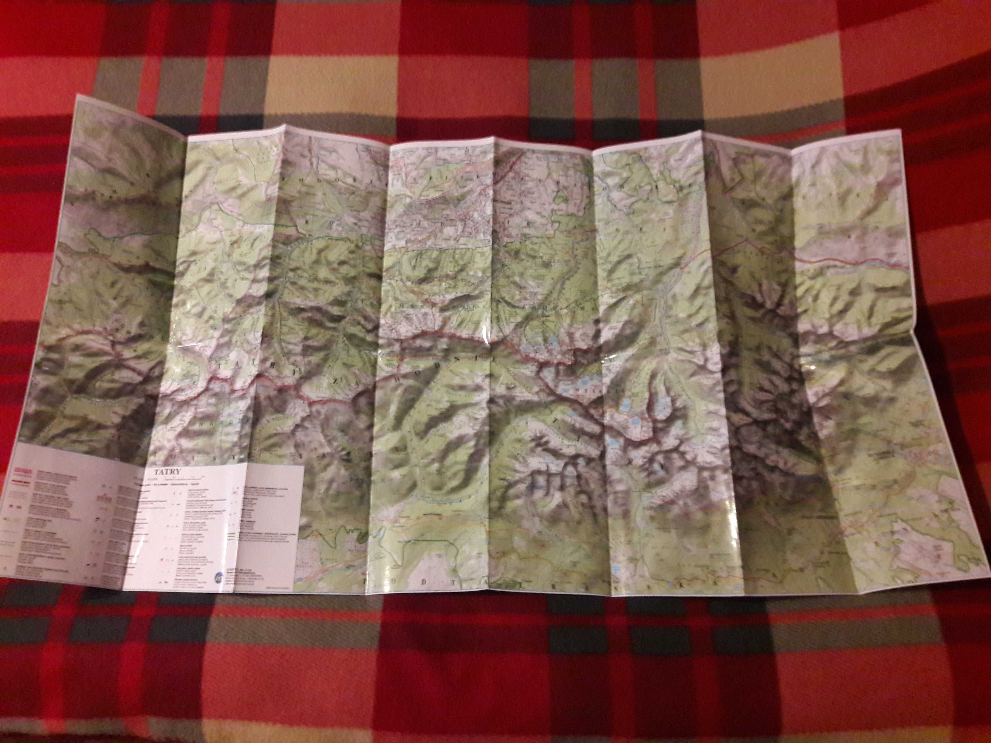 Tatry polskie i słowackie duża mapa laminowana