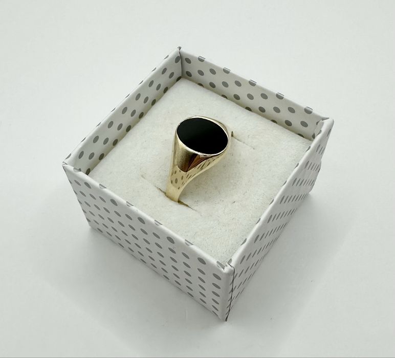 Złoty Męski Sygnet z Onyksem Pr.585 NOWY!