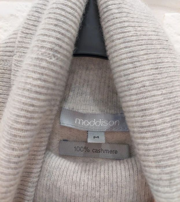 Sweter golf 100% kaszmir szary vintage