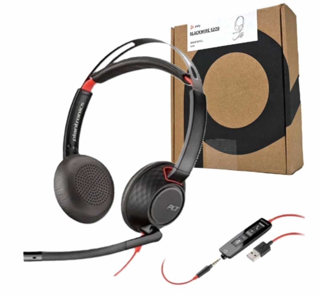 SŁUCHAWKI Plantronics Blackwire 5220 + USB-C/A Adapter