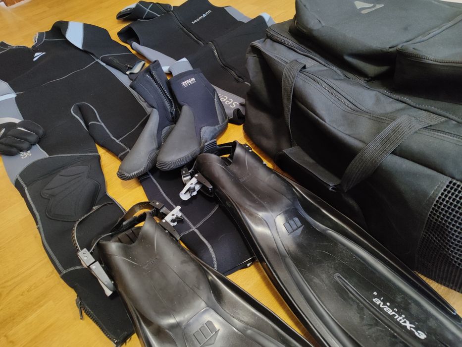 Zestaw do nurkowania Seemann pianka, rękawice, buty, płetwy, torba