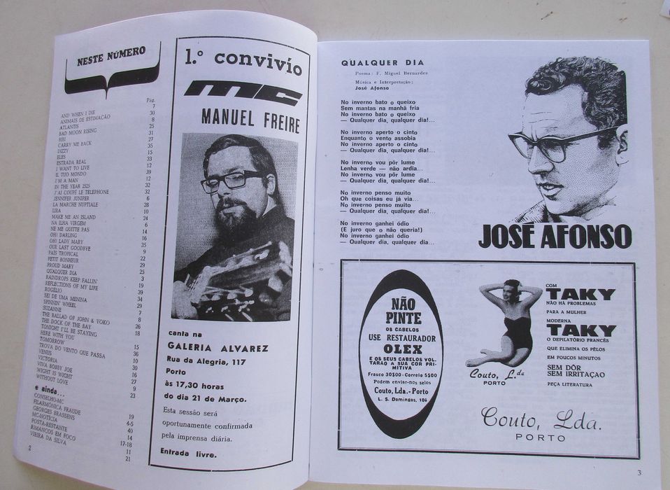 José Afonso	- - -		Mundo da Canção	- - - - -	Revista