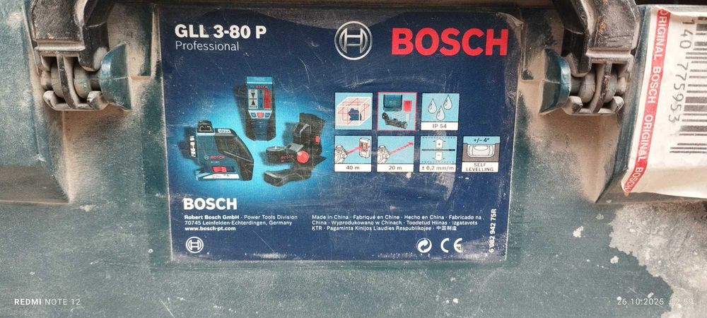 Laser Bosch GLL 3-80P i odbiornik LR2