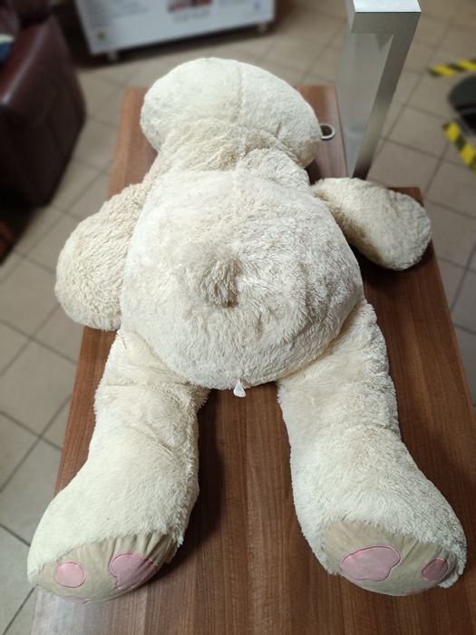 Miś pluszak misiek duży kremowy do wyczyszczenia