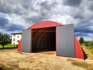 Hala Łukowa stalowa 10x15m wiata hangar garaż NOWA przęsło konstrukcja