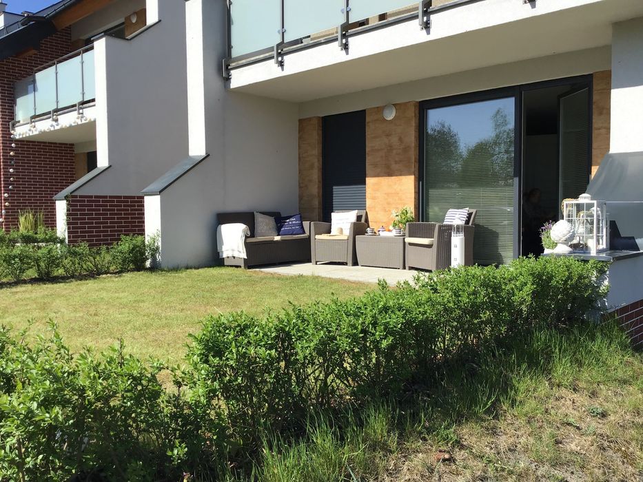 Całoroczny Apartament lubię błękit   Jantar Park-38 metr+taras+ogródek
