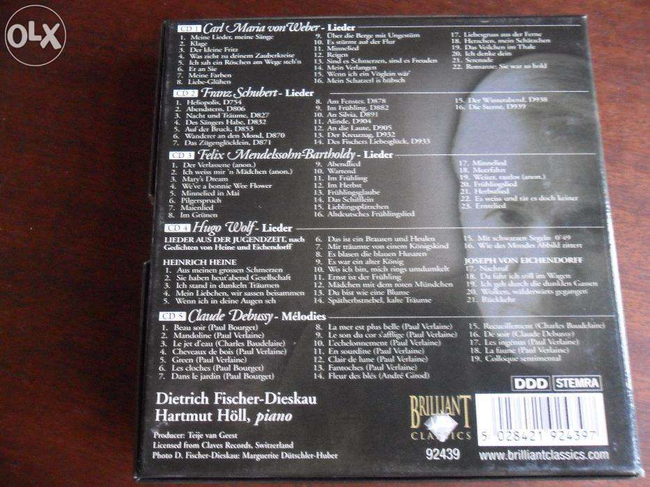 "Romantic Songs" de Dietrich Fischer-Dieskau-5 CD Box Set - Brilliant