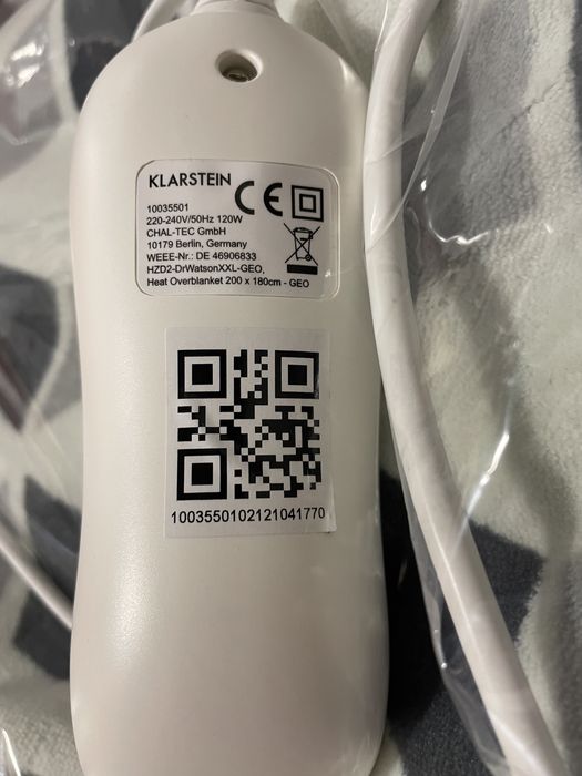 Электроодеяло Klarstein Dr. Watson XXL (Германия)