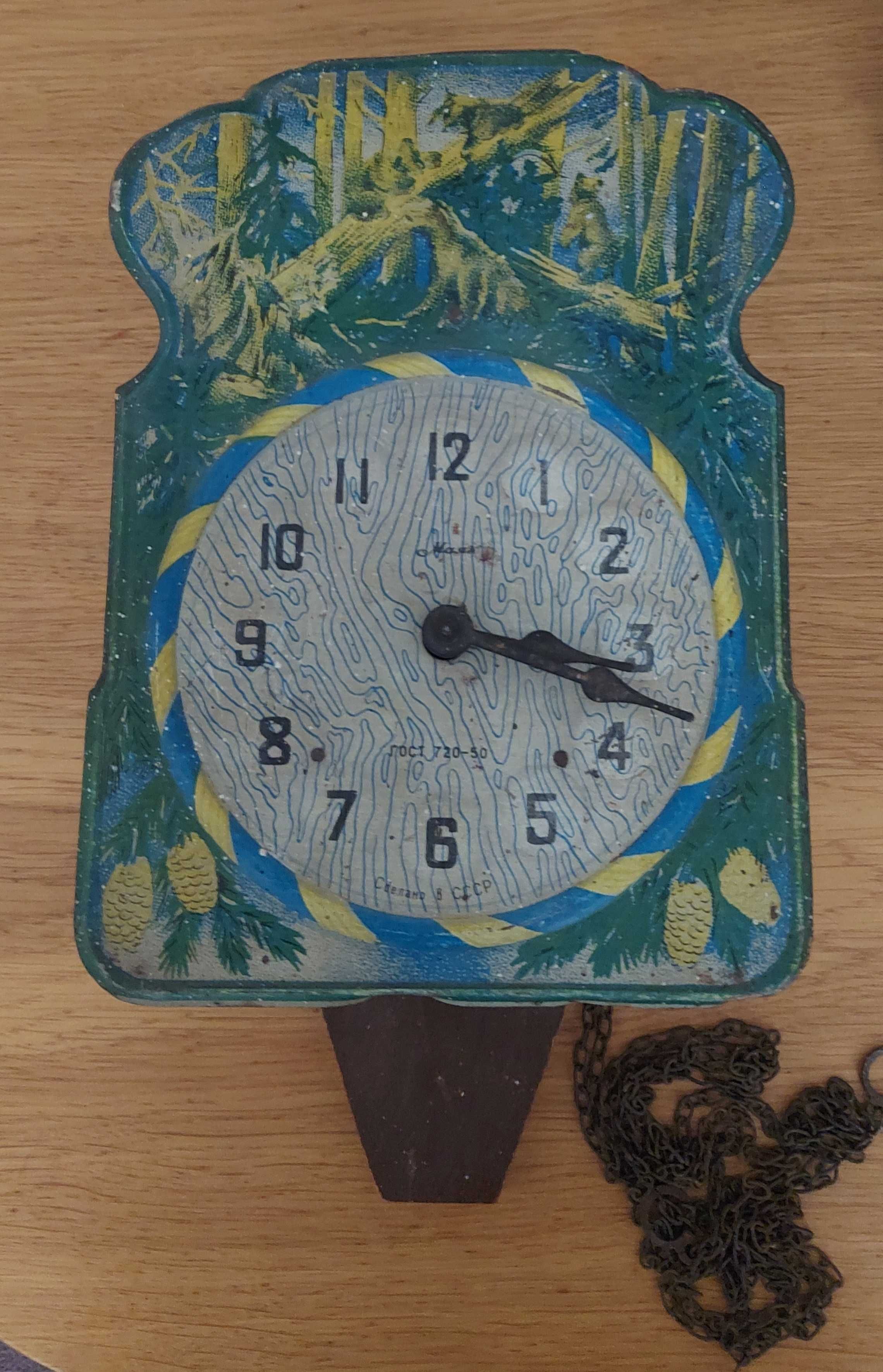 Zegar zegarek wiszący budzik z kukułką PRL kienzle hermla artdeco