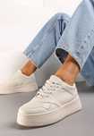 Nowe beżowe sneakersy na platformie r.38