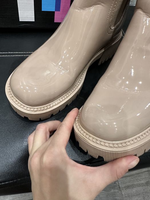 Ботинки челсі лаковані демісезоні лакові ботинки челси сапоги лаковые