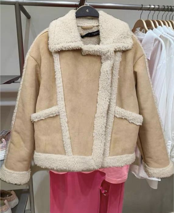 Укорочена куртка дублянка zara