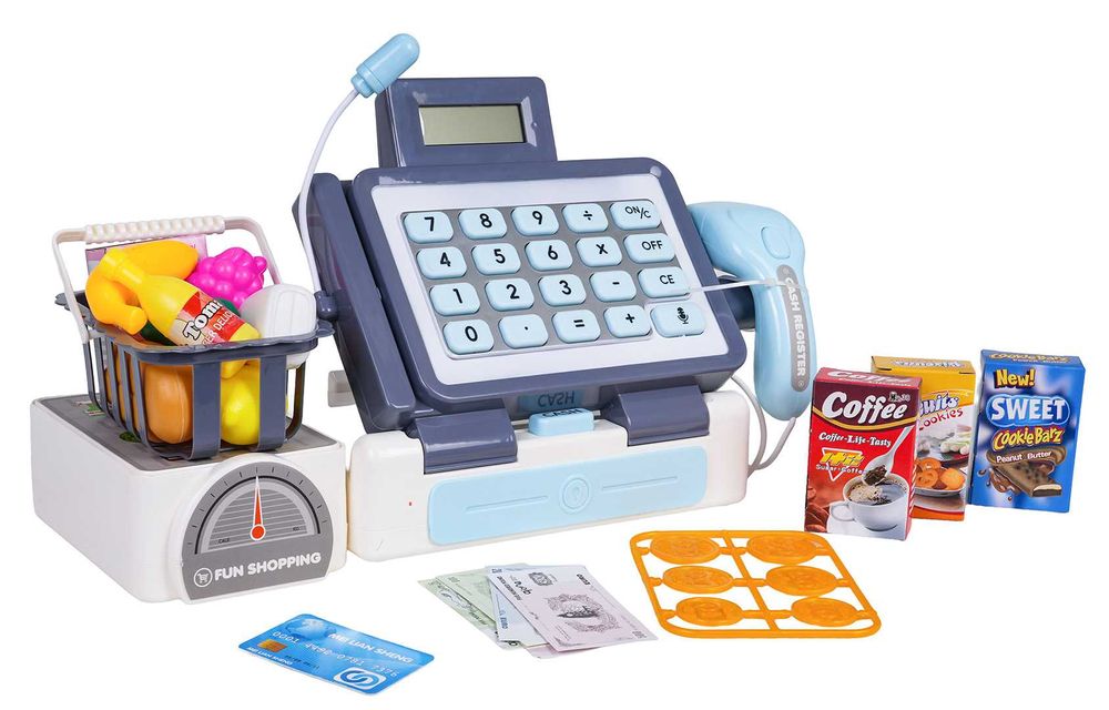 Sklepowa Kasa Fiskalna Skaner Pieniądze Karta Płatnicza Koszyk LS820A7