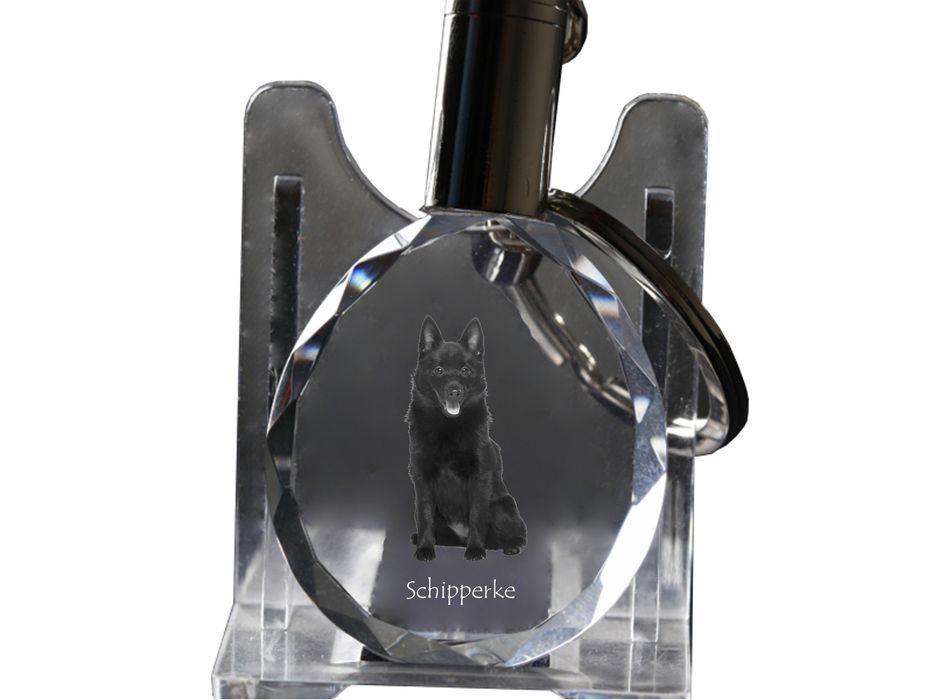 Schipperke brelok do kluczy owalny z koniem Art-Dog
