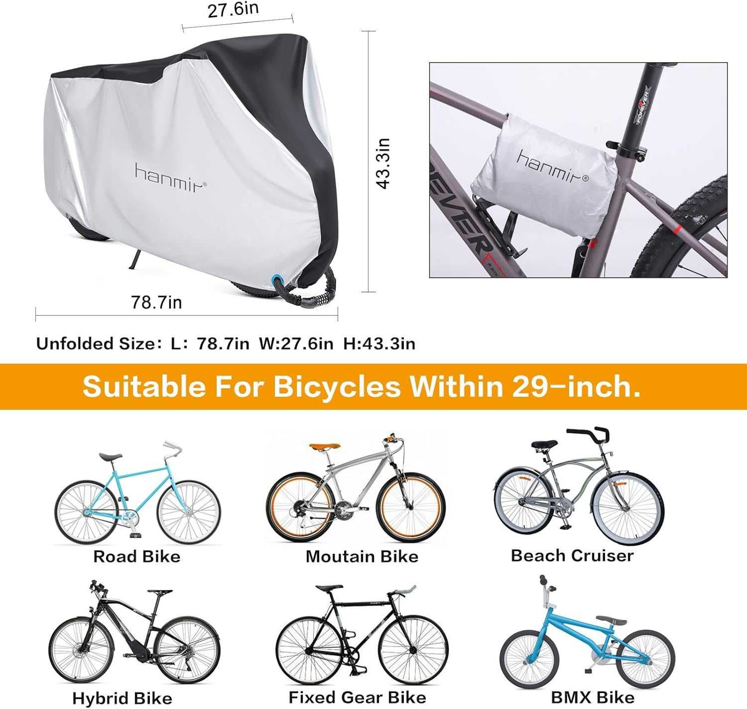 Capa impermeável para bicicleta proteção poeira Sol chuva neve