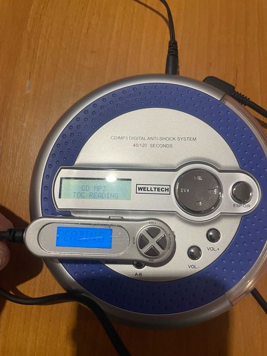 WELLTECH DISCMAN odtwarzacz CD MP3 audio muzyka minidisc płyty cd muza