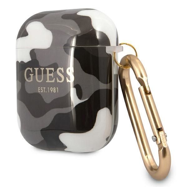 Guess Gua2Ucamg Airpods 1/2 Cover Czarny/Black Camo Collection