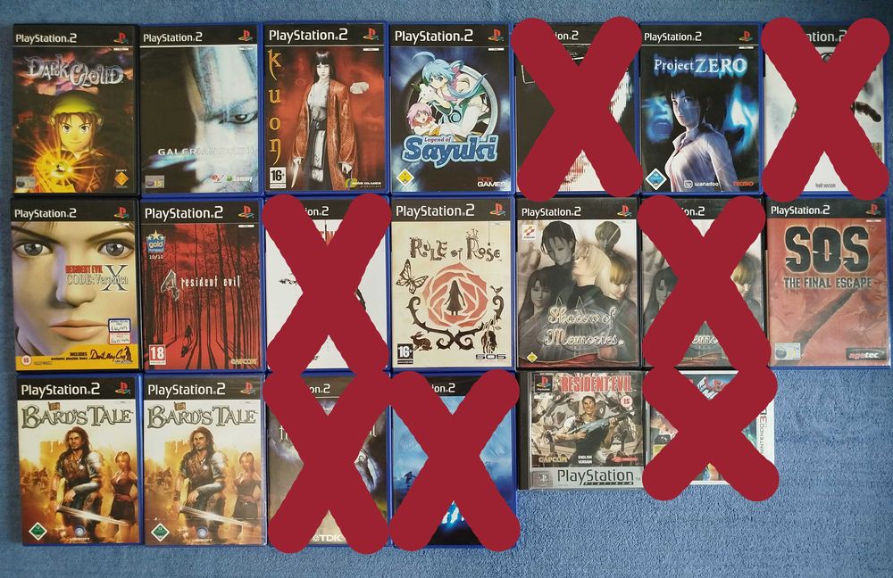 Dark Cloud, Kuon, Galerians, Rule of Rose, Project Zero, Resident Evil