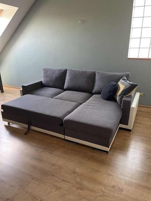 Narożnik .# wypoczynek# szary+biały