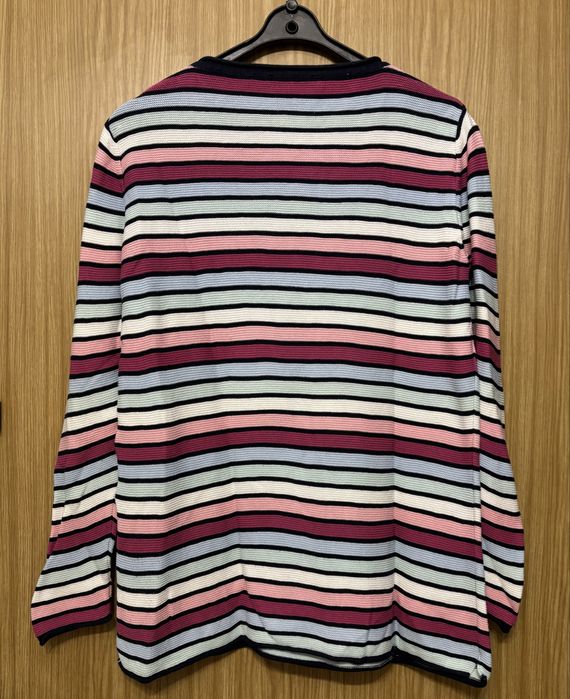 Sweter damski narzutka bluza w paski kolorowa