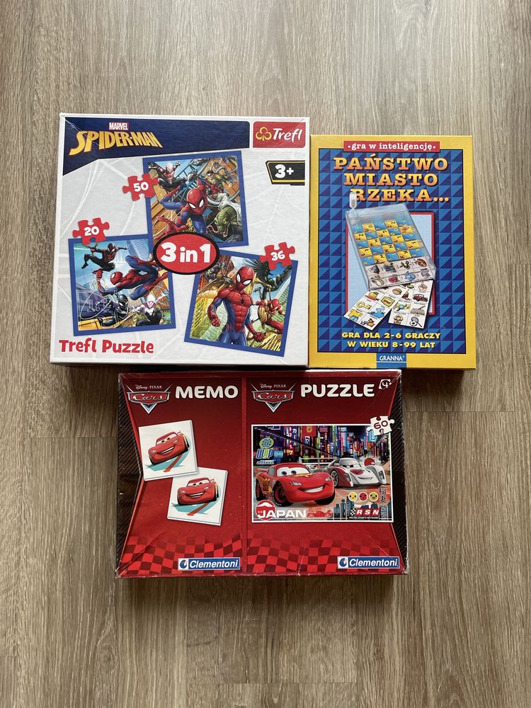 Puzzle Cars memo panstwa miasta gra