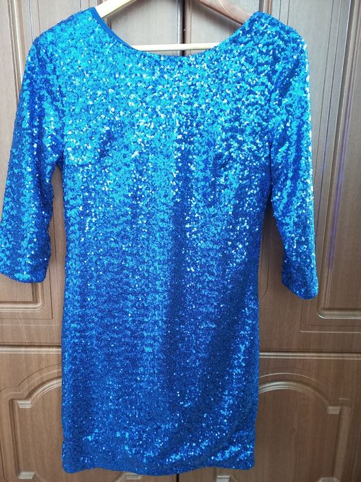 Сукня синя з блискітками