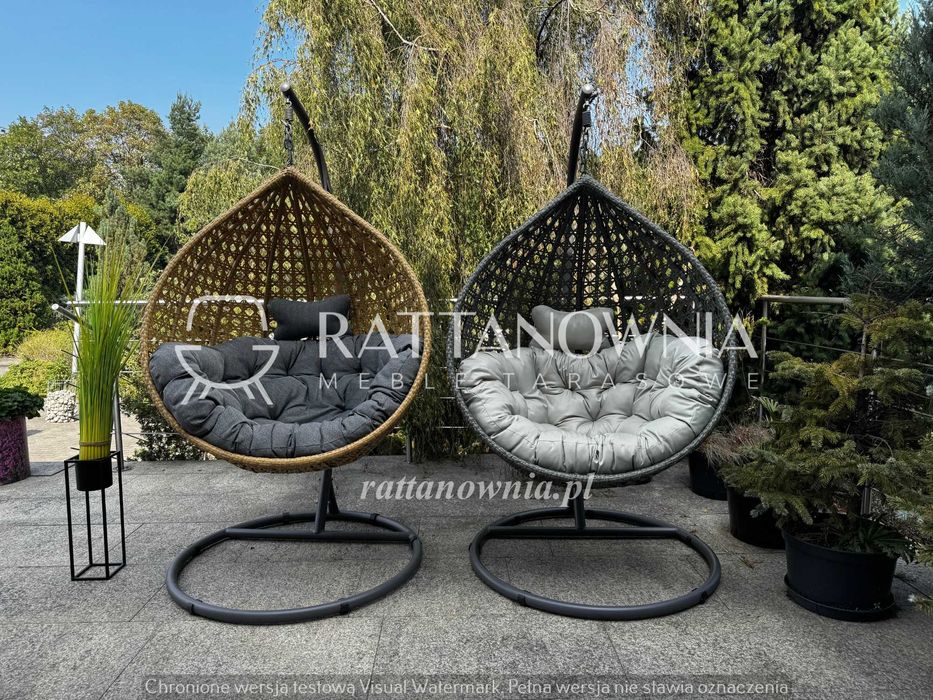 Fotel Wiszący Technorattnowy XXL Kokon Ogrodowy 2 Kolory PROMOCJA -30%