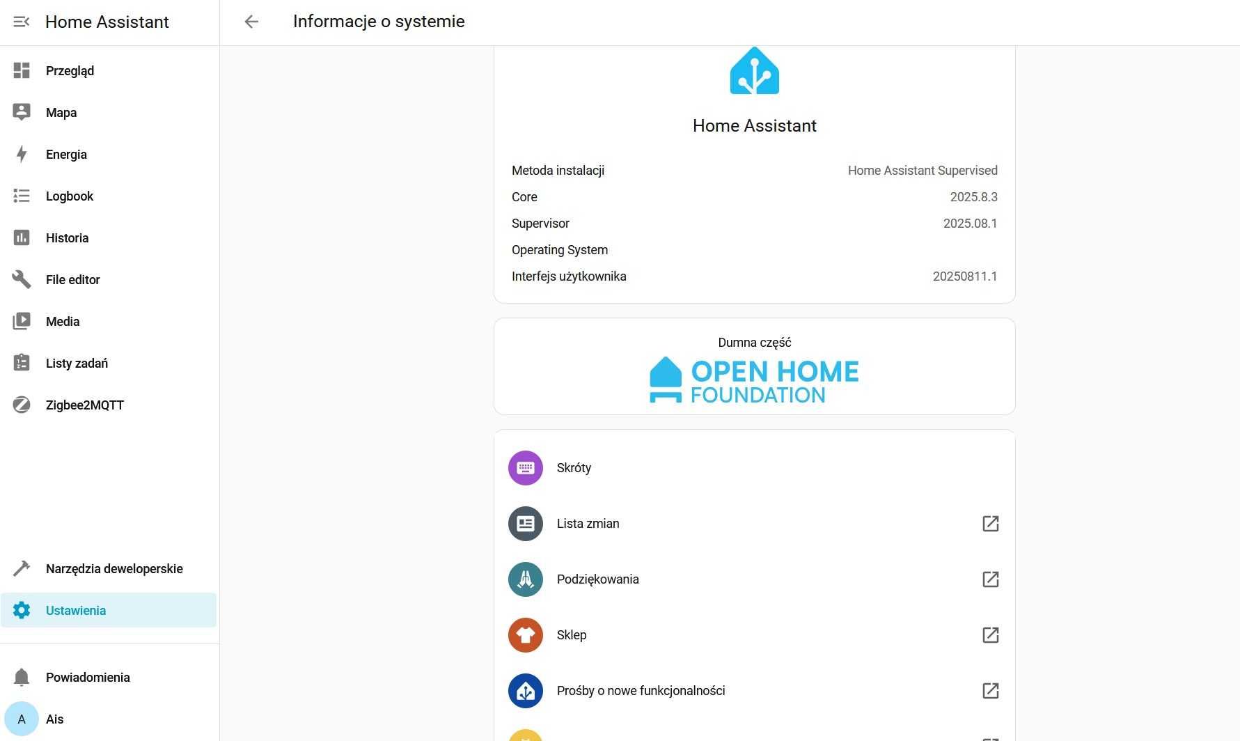 AIS Dom DEV 2 – bramka IoT z Home Assistant + ZigBee + Air pilot