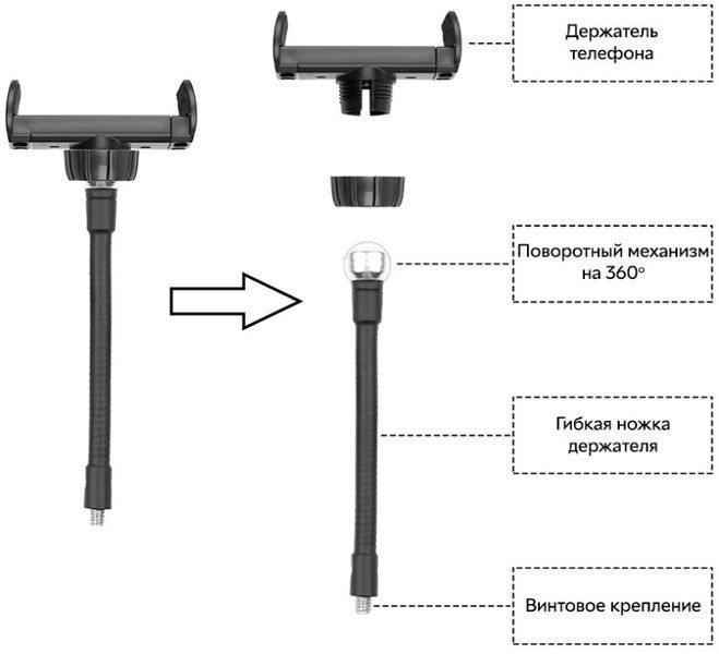 Кольцевая яркая LED лампа UKC SJ-15 15Вт на 26см + Штатив 2м + пульт