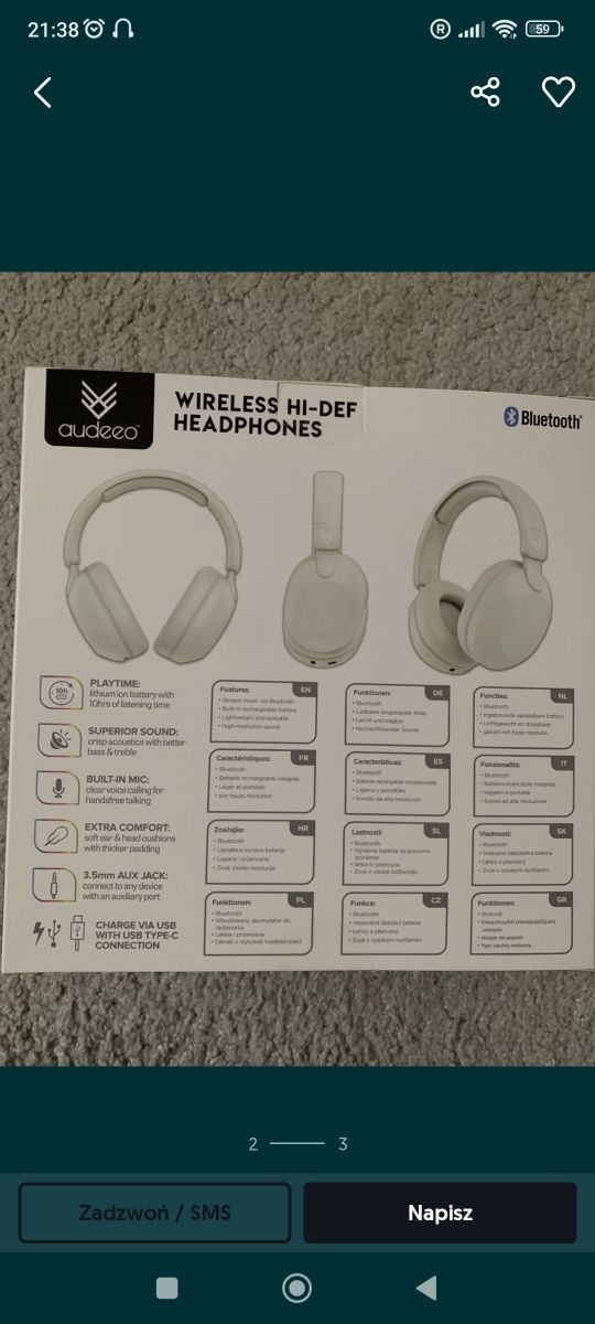 Słuchawki na Bluetooth białe i czrne