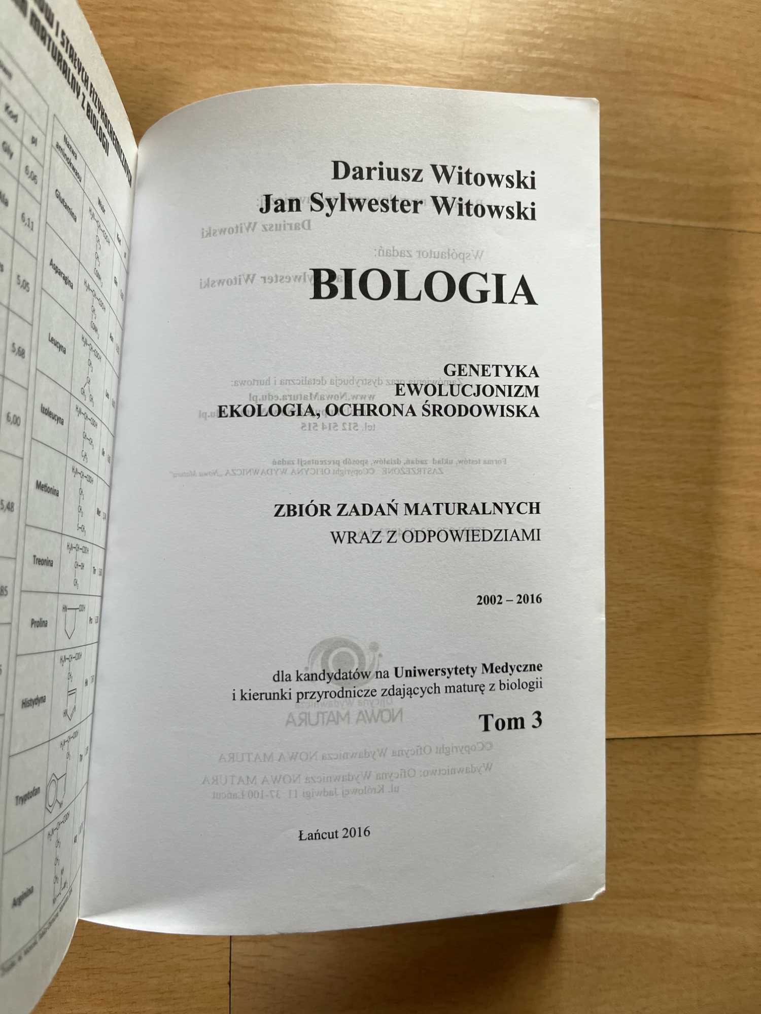 Zestaw ćwiczeń WITKOWSKI biologia I,II,III tom