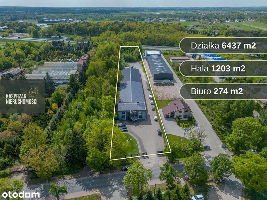 Nowoczesna hala SBU z biurem i możliwością rozbudowy, 2 km od Łodzi