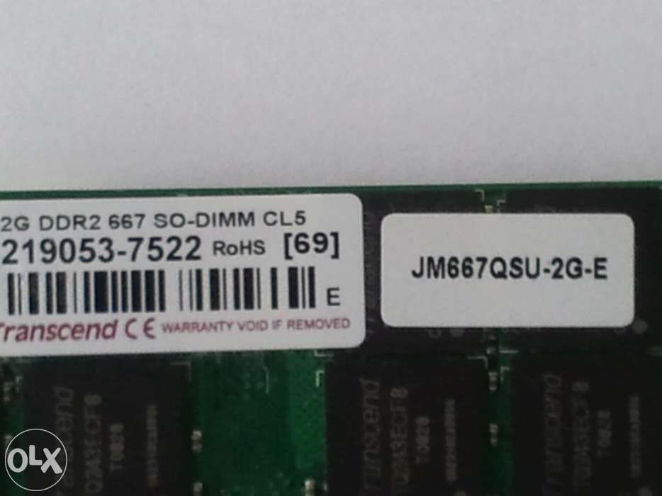 Memória ram 2gb paraportatil