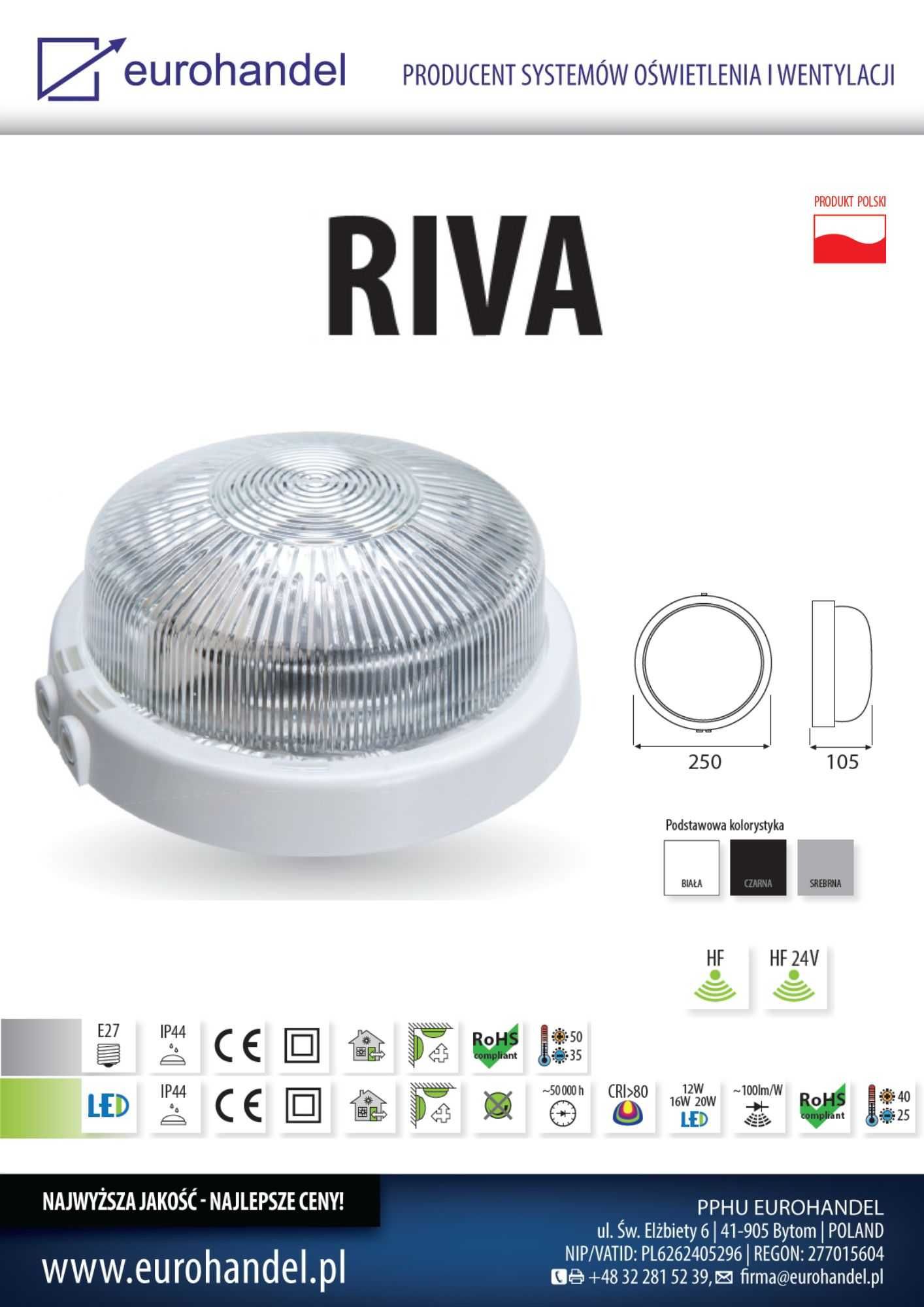 Oprawa sufitowa natynkowa Eurohandel Riva E27 100 W 230 V biała