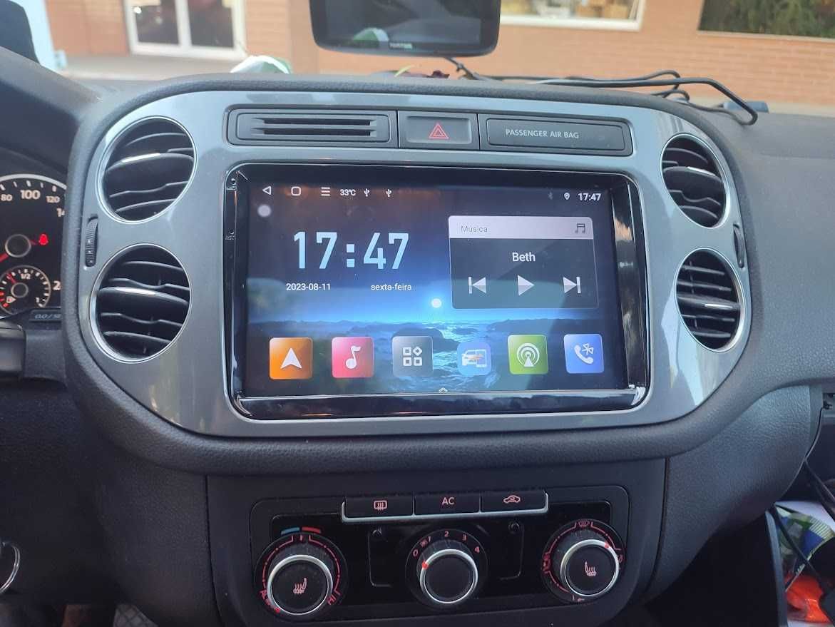 Rádio VW Golf Passat EOS Tiguan Jetta Polo Scirocco Carplay & Android