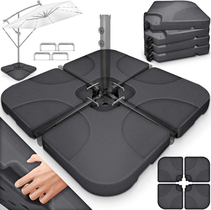 Podstawa obciążenie do parasola ogrodowego 60L 80kg 105x105cm antracyt