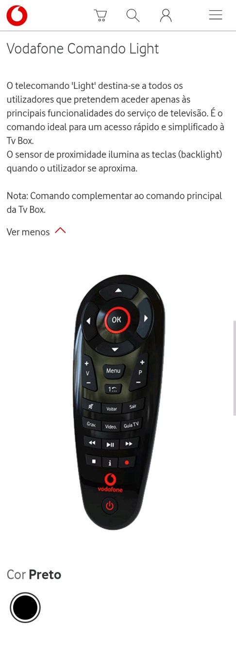 Comando universal vodafone NOVO